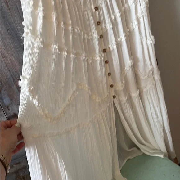 Free People White Maxi Dress with Button Accents - Picture 6 of 12